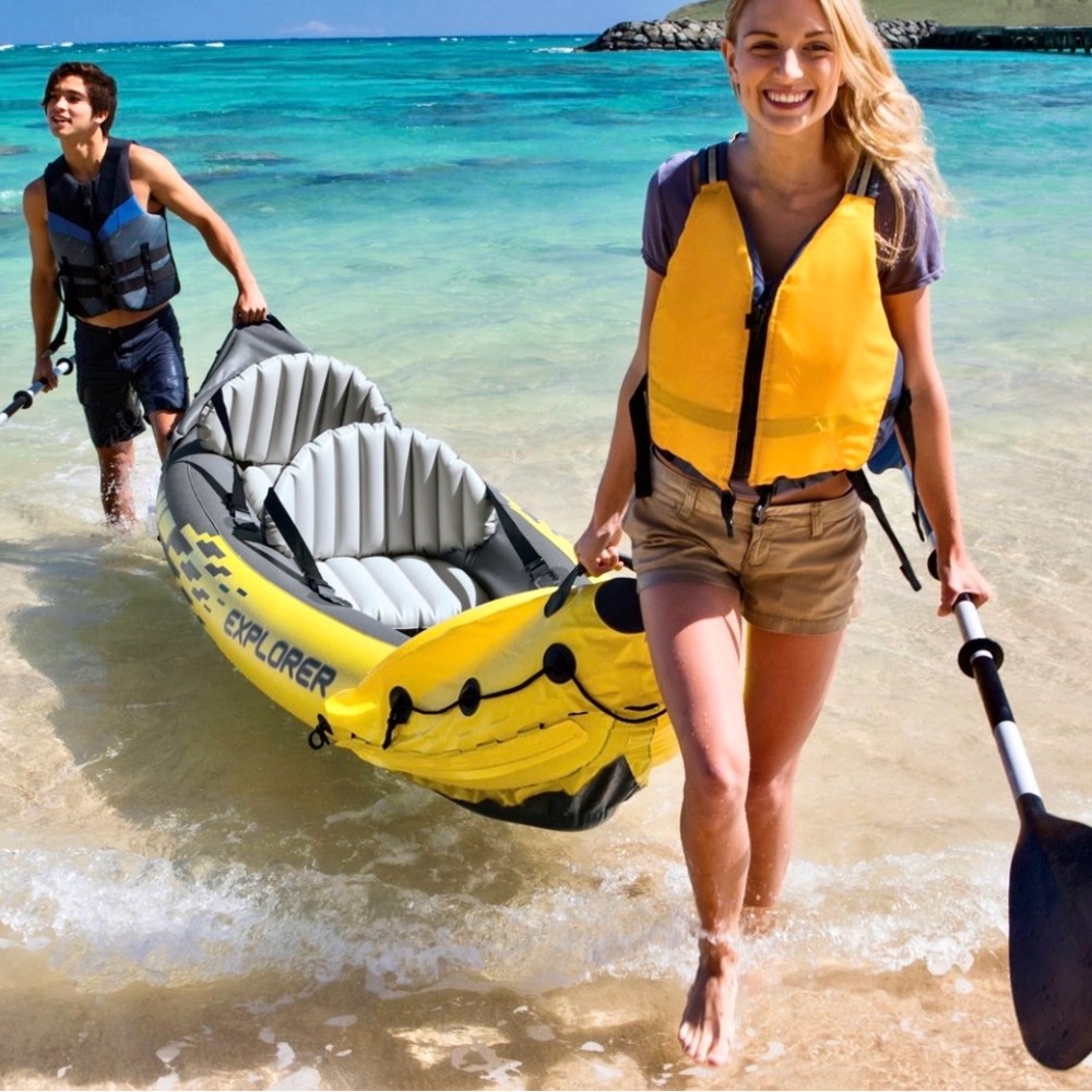 Explorer Yellow Inflatable Kayak new in box for 2 people.